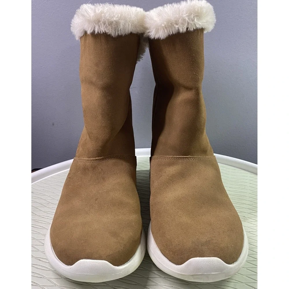 Skechers‎ Gogomat Womens Technology Brown Suede Leather Winter Boots Sz.6.5 EUC
